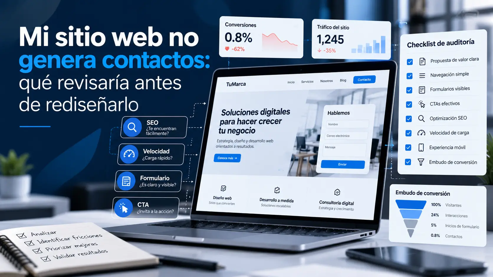 Mi sitio web no genera contactos: qué revisaría antes de rediseñarlo